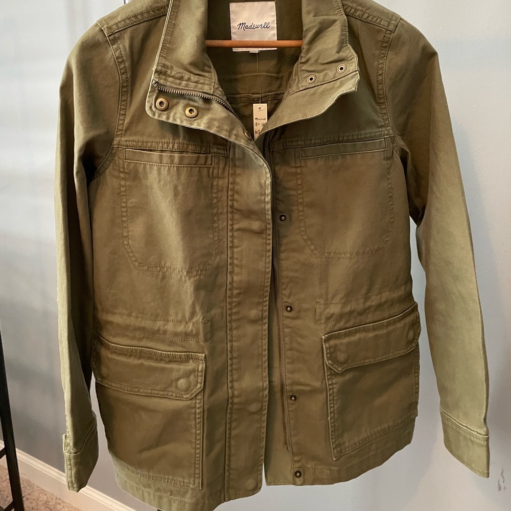 XS Madewell Canvas Army Green Jacket